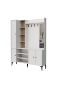 Mezza 5051 VERONA 4 PROFİL KAPAKLI 4 ASKILI 15 RAFLI SAĞ AYNALI PORTMANTO BEYAZ YUNUS - 8
