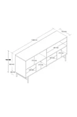 Mezza 4642 DIAMOND METAL AYAKLI KONSOL 145 CM SEPET TRAVERTEN - 2