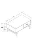 Mezza 4230 DIAMOND METAL AYAKLI ORTA SEHPA 90 CM TRAVERTEN - 2
