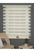 Blind-X  Beyaz Bambu Stor Zebra Perde Balkon Perdesi, Oturma Odası Perdesi (Dayanıklı Alüminyum Kasa) - 1