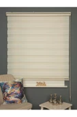 Blind-X Ekru Bambu Stor Zebra Perde Balkon Perdesi, Oturma Odası Perdesi (Dayanıklı Alüminyum Kasa) - 3