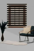 Blind-X Siyah Bambu Stor Zebra Perde Balkon Perdesi, Oturma Odası Perdesi (Dayanıklı Alüminyum Kasa) - 3