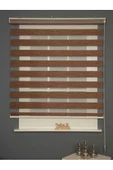 Blind-X Kahverengi Bambu Stor Zebra Perde Balkon Perdesi, Oturma Odası Perdesi (Dayanıklı Alüminyum Kasa) - 1