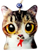 Kedi Desenli Füzyon Cam Duvar Süsü Kedi Severlere Özel Tasarım Hediyelik Eşya thumbnail 2