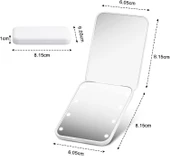 Valkyrie 8 LED Işıklı Cep Çanta Cüzdan Makyaj Aynası - 1X 3X Yakınlaştırma - Zarif ve Hafif Tasarım - Katlanabilir Ayna Beyaz - 3