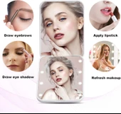 Valkyrie 8 LED Işıklı Cep Çanta Cüzdan Makyaj Aynası - 1X 3X Yakınlaştırma - Zarif ve Hafif Tasarım - Katlanabilir Ayna Beyaz - 7