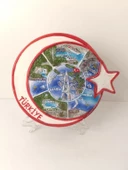 Tabak Seramik Ayyıldız Türkiye Duvar Masa Süsü Biblo Dekor - 3