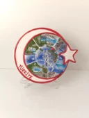 Tabak Seramik Ayyıldız Türkiye Duvar Masa Süsü Biblo Dekor - 1