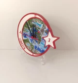 Saat Tabak Ayyıldız Duvar Süsü Masa Saati Analoğ Biblo Dekor Seramik - 4