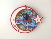 Saat Tabak Ayyıldız Duvar Süsü Masa Saati Analoğ Biblo Dekor Seramik - 2