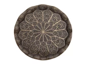 YUVARLAK DALGALI BÜYÜK TEPSİ ANTİK SARI - 2