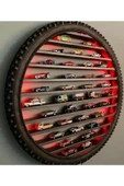 60 CM LED IŞIKLI BİSİKLET LASTİĞİNDEN ARABALAR İÇİN DUVAR RAFI - 11