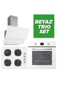 Luno Ankastre Beyaz Trio Set BUHARLI PİŞİRME TEMİZLEME - 1