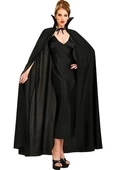 Siyah Renk Yakalı Halloween Pelerini 120 cm - 1