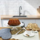 Serenk Fun Cooking Damla Alüminyum Döküm Granit Kaplama Kek Kalıbı 26 cm Sarı - 1