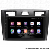Araç Multimedya Ford Fiesta Android 12 Carplay 4Gb Ram + 64Gb Hdd 2005-2008 Navigasyon Ekran MYW thumbnail 6
