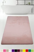 Bonny Home Elite Pudra 80x150 cm Peluş Banyo Paspası Kaymaz Tabanlı Pufidik Banyo Halısı Büyük Ebat - 1