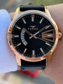 Ferro İç Fonksiyonları Aktif Deri Kordon 3 Atm Suya Dayanıklı Erkek Kol Saati EFM11911.R thumbnail 4