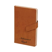 İsme Kişiye Özel Mıknatıslı Termo Deri Çizgili Defter - 1