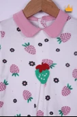 Babyhola %100 Pamuk Çilekli Tulum Bere 2'li Set 23612 - 4