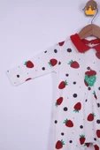 Babyhola %100 Pamuk Çilekli Tulum Bere 2'li Set 23612 - 5