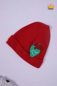 Babyhola %100 Pamuk Çilekli Tulum Bere 2'li Set 23612 - 11
