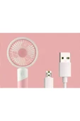 Taşınabilir Telefon Standlı Masaüstü ve El Tipi 3 Kademeli Şarjlı Mini Vantilatör USB Fan - 3