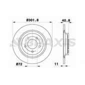 ARKA FREN DISK AYNASI MAZDA 5 CR19 1.8 - 2.0 - 2.0CD 05 16 JANT - BRAXIS AE0482 - 1