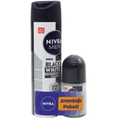 Nivea Men Black & White Invisible Erkek Deodorant Sprey 150 ml + Roll-On 25 ml - 1