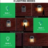 Güneş Enerjili Bahçe Led Ampul Hareket Sensörlü Bahçe Led  Su Geçirmez 3 Mod'lu Solar Led - 7