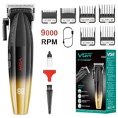 VGR saç kesme profesyonel saç düzeltici elektrikli kesme akülü saç kesme makinesi 9000RPM giyotin Clipper erkekler için V-003 - 8