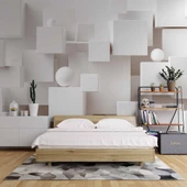 3 Boyutlu Kare Şeklinde Duvar Kağıdı Baskı thumbnail 2