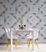 3 Boyutlu Geometrik Şekilli Duvar Kağıdı Baskı - 5