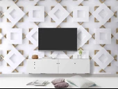 3 Boyutlu Geometrik Şekilli Duvar Kağıdı Baskı - 3
