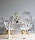 3 Boyutlu Render Beyaz Çiçek Duvar Kağıdı thumbnail 5