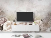 Soft Çiçek Gül Desenli Duvar Kağıd Baskı - 3