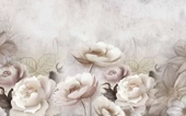 Soft Çiçek Gül Desenli Duvar Kağıd Baskı - 7