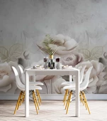 Soft Çiçek Gül Desenli Duvar Kağıd Baskı - 5