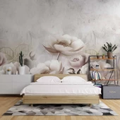 Soft Çiçek Gül Desenli Duvar Kağıd Baskı - 2