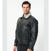 CAT3A Deri Pilot Montu Kül Siyahı YC - 4