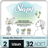 Sleepy Bio Natural Premium Plus Günlük Ped Uzun 32'li - 1