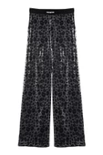 Beli Lastik Detaylı Leopar Desenli Pantolon Siyah - 5
