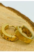 Gold Renk Figürlü Çelik  Küpe - 1