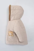 Baby Oyuncak Ayı İçi Kürklü Fermuarlı Soft Kumaş Cepli Kapüşonlu Pelüş Kışlık Kız Erkek Bebek Mont - 11