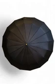 Full Otomatik Ahşap Saplı Sİyah Renk Erkek Şemsiye Tek Tuş Açma-Kapama Tam Otomatik Marlux Şemsiye 105 Cm Çap 16 Telli - 4