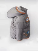 Yeni Trend Sevimli Hayvan Figürlü Cepli Fermuarlı Kapüşonlu Kışlık İçi Peluş Erkek Bebek Mont Şişme - 5