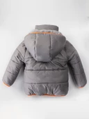 Yeni Trend Sevimli Hayvan Figürlü Cepli Fermuarlı Kapüşonlu Kışlık İçi Peluş Erkek Bebek Mont Şişme - 4