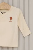 U.S.Polo Kız Bebek 5'Li Zıbın Seti USB2107 Krem - 2