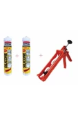 Soudal 2 Adet Şeffaf Silikon ve Tabanca - 1