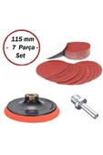 UGR Cırt Zımpara Seti Spiral Taşlama Matkap Uyumlu + Matkap Aparatı 115 Mm (7 Parça) - 1